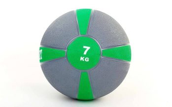 Замовити Мяч медицинский (медбол) FI-5122-7 7кг (резина, d-28,5см, серый-зеленый)