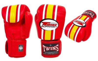 Перчатки боксерские кожаные на липучке TWINS (FBGV-3-RD)(Р¤РѕС‚Рѕ 1)